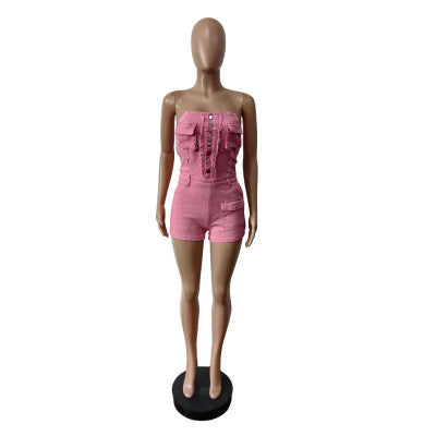 Bubblegum Denim Romper