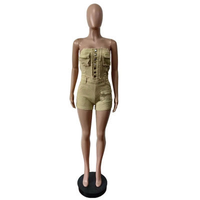 Mocha Denim Romper